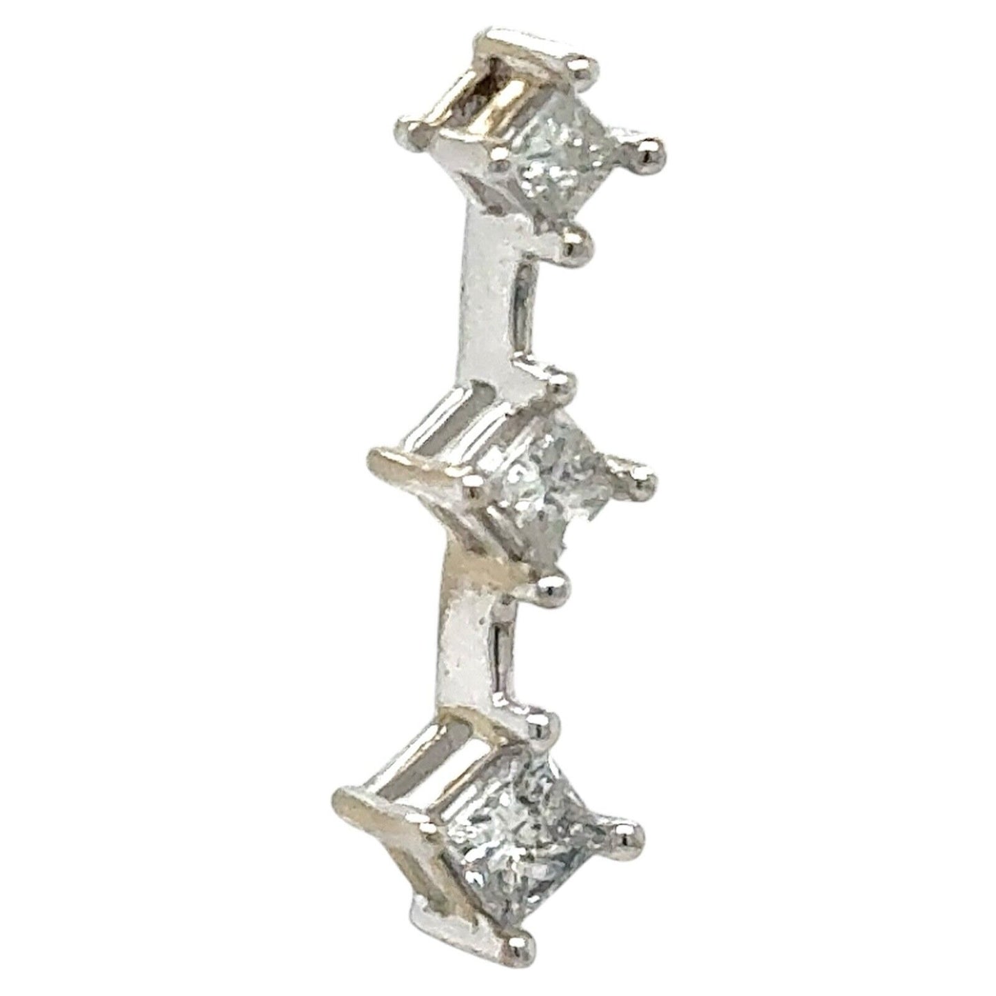1/2ctw Diamond Three-Stone 14k White Gold Pendant 1.1g