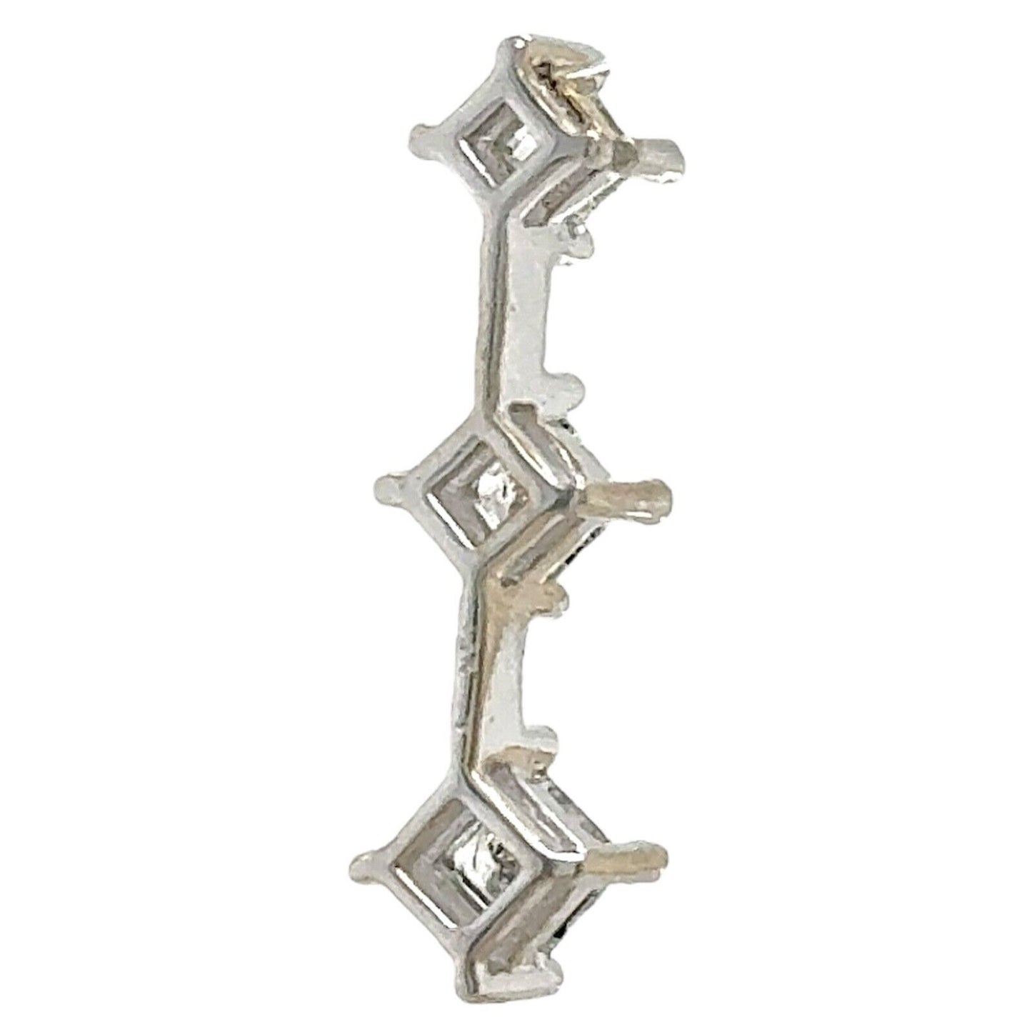 1/2ctw Diamond Three-Stone 14k White Gold Pendant 1.1g