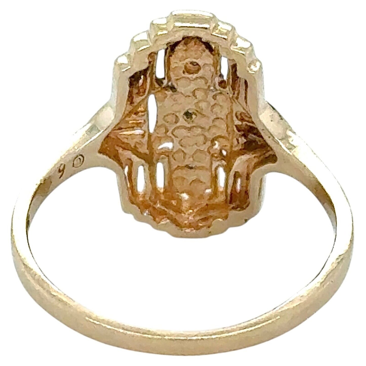 Vintage 10k Yellow Gold with Diamond Accent Size 7 Ring 2.4g