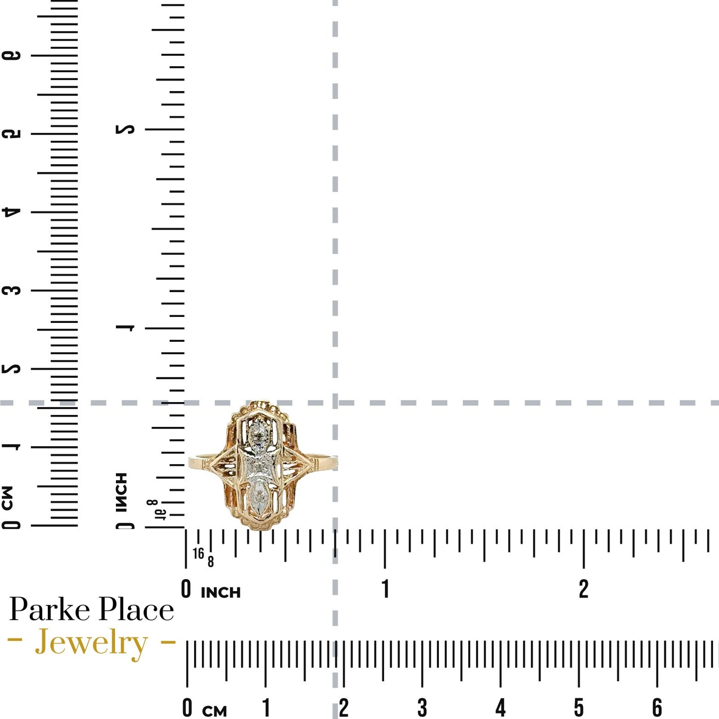 Vintage 10k Yellow Gold with Diamond Accent Size 7 Ring 2.4g
