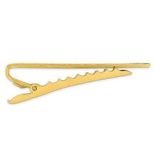 Kelly Waters Gold-Plated Rope Edge Engravable Tie Bar Stainless Steel