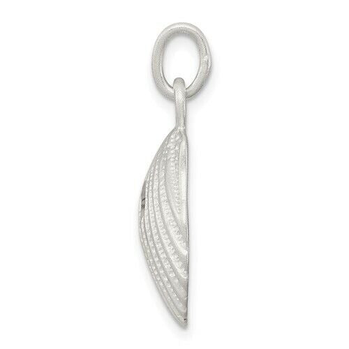 Sterling Silver Satin Finish Diamond Cut Shell Pendant/Charm