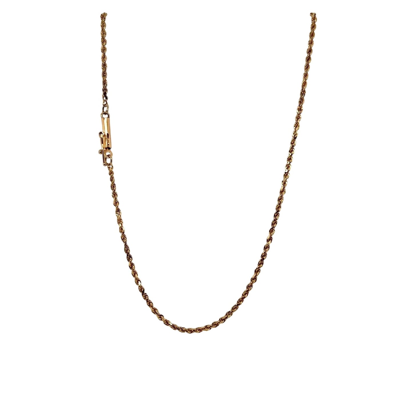 Real Solid 14k Yellow Gold 1.3mm Rope Chain Necklace 24" 5.2g