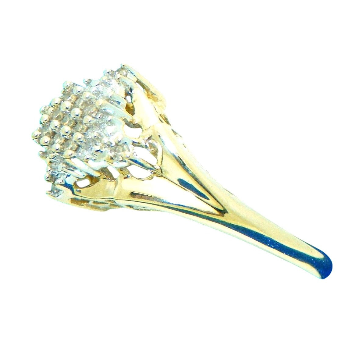1/4 ct Diamond Cluster Ring REAL SOLID 10 k Gold 2.3 g Size 7.25