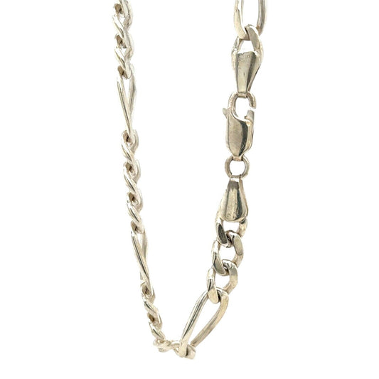 Figaro 20" Inch Sterling Silver Necklace Chain 23.0g