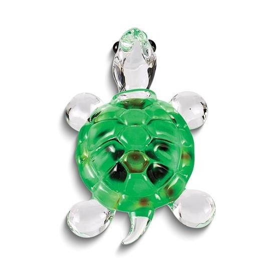 Glass Baron Green Turtle Handcrafted Glass Figurine