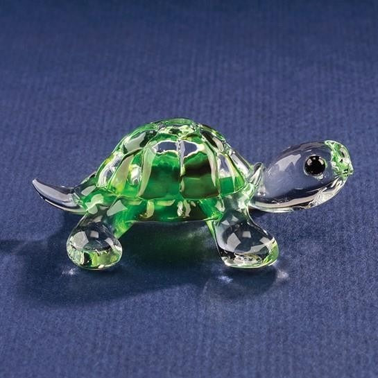 Glass Baron Green Turtle Handcrafted Glass Figurine