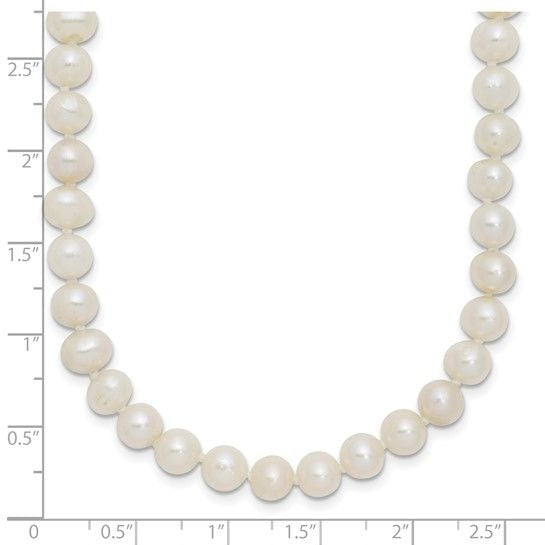Sterling Silver 18" Womens Freshwater Cultured Pearl Necklace With Pearl Clasp