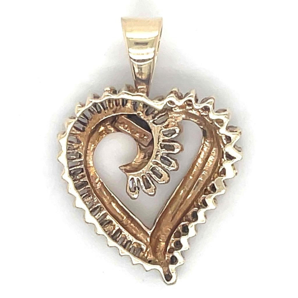 1/2 ctw Diamond Heart Pendant 10k Yellow Gold 4.1g