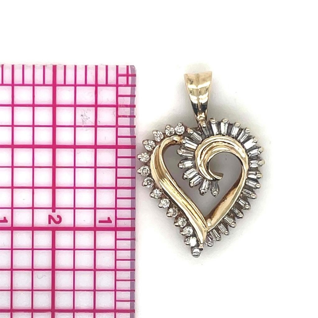 1/2 ctw Diamond Heart Pendant 10k Yellow Gold 4.1g