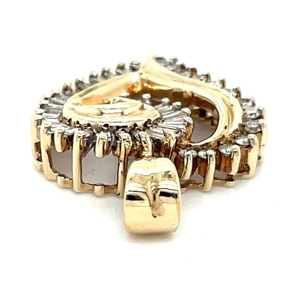 1/2 ctw Diamond Heart Pendant 10k Yellow Gold 4.1g