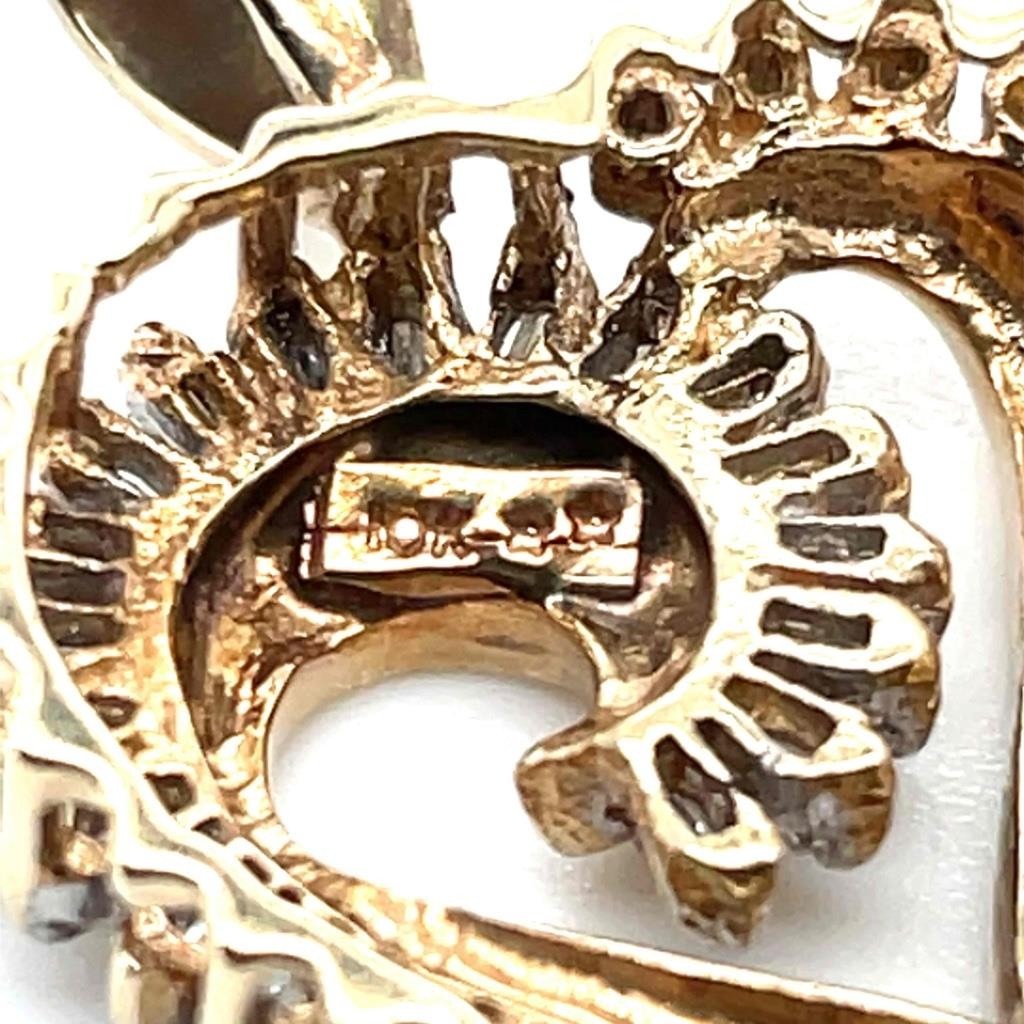 1/2 ctw Diamond Heart Pendant 10k Yellow Gold 4.1g