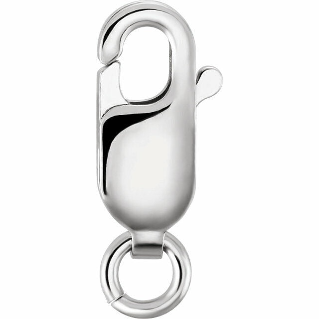 Real 14K White Gold Lobster Clasp with Ring