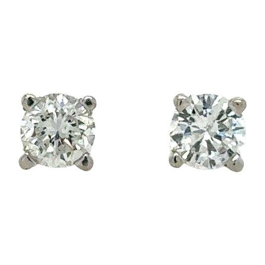 5/8ctw Diamond 14k White Gold Stud Earrings 0.9g (SI1-3, G-I)