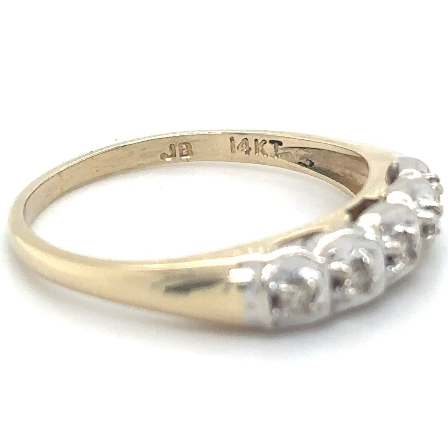 14k Yellow Gold 1/10ctw Diamond Band Ring 2.5g Size 7