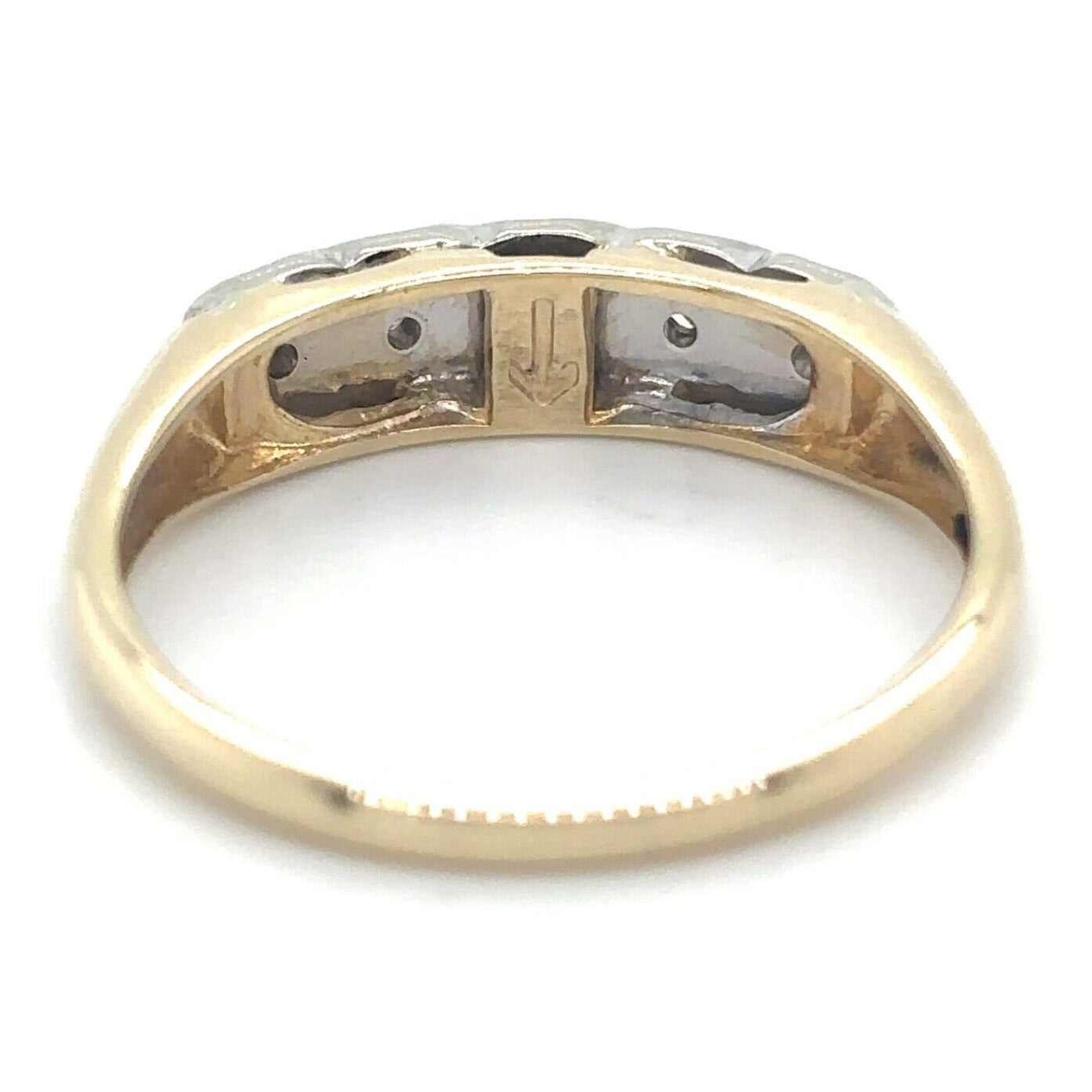 14k Yellow Gold 1/10ctw Diamond Band Ring 2.5g Size 7