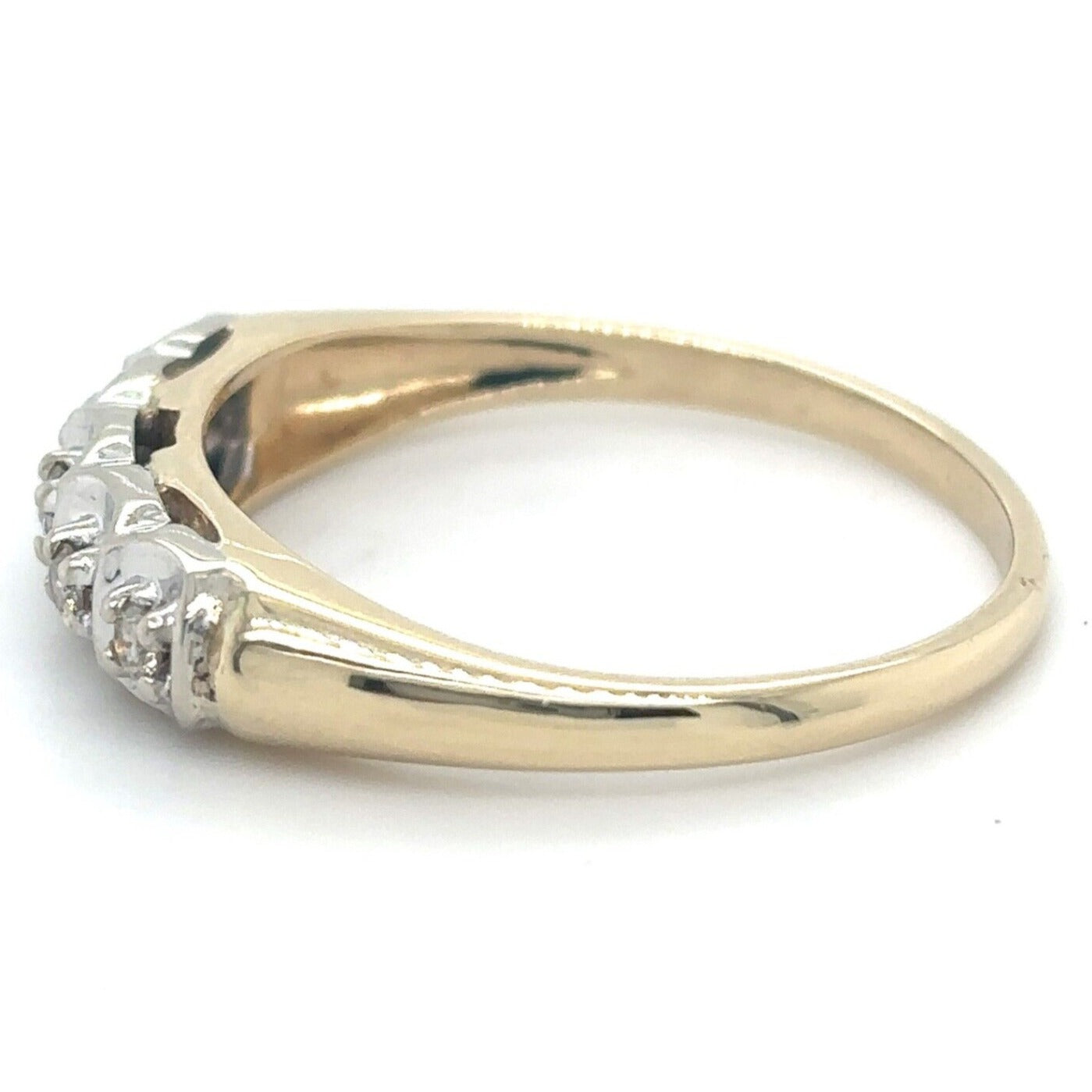 14k Yellow Gold 1/10ctw Diamond Band Ring 2.5g Size 7