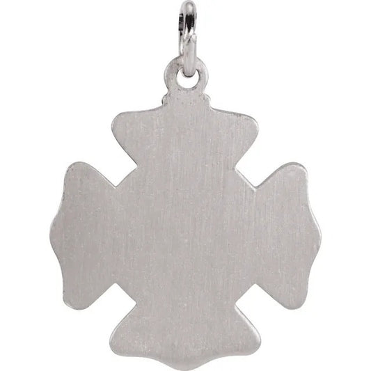 Sterling Silver St. Florian Fireman Medal Necklace Pendant