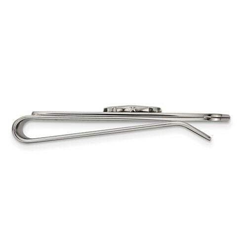 Stainless Steel Brushed and Polished Black IP-plated Compass Money Clip
