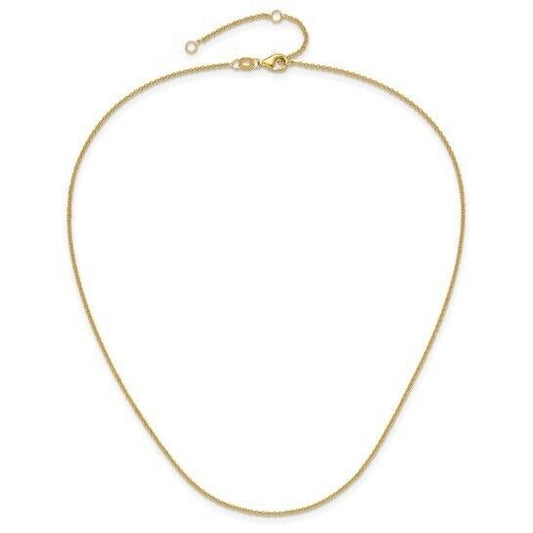 Leslies 10K Gold 1.4mm Round Cable Adjustable Chain Necklace 26"