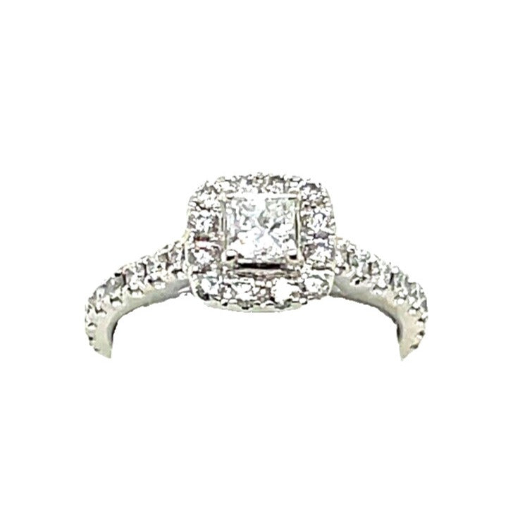 1/2ctw Diamond Engagement Princess 14K White Gold Ring 3.3g Size 4.75