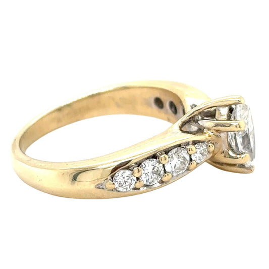 1.25ctw Diamond 18k Yellow Gold Size 4.75 Ring 4.6g