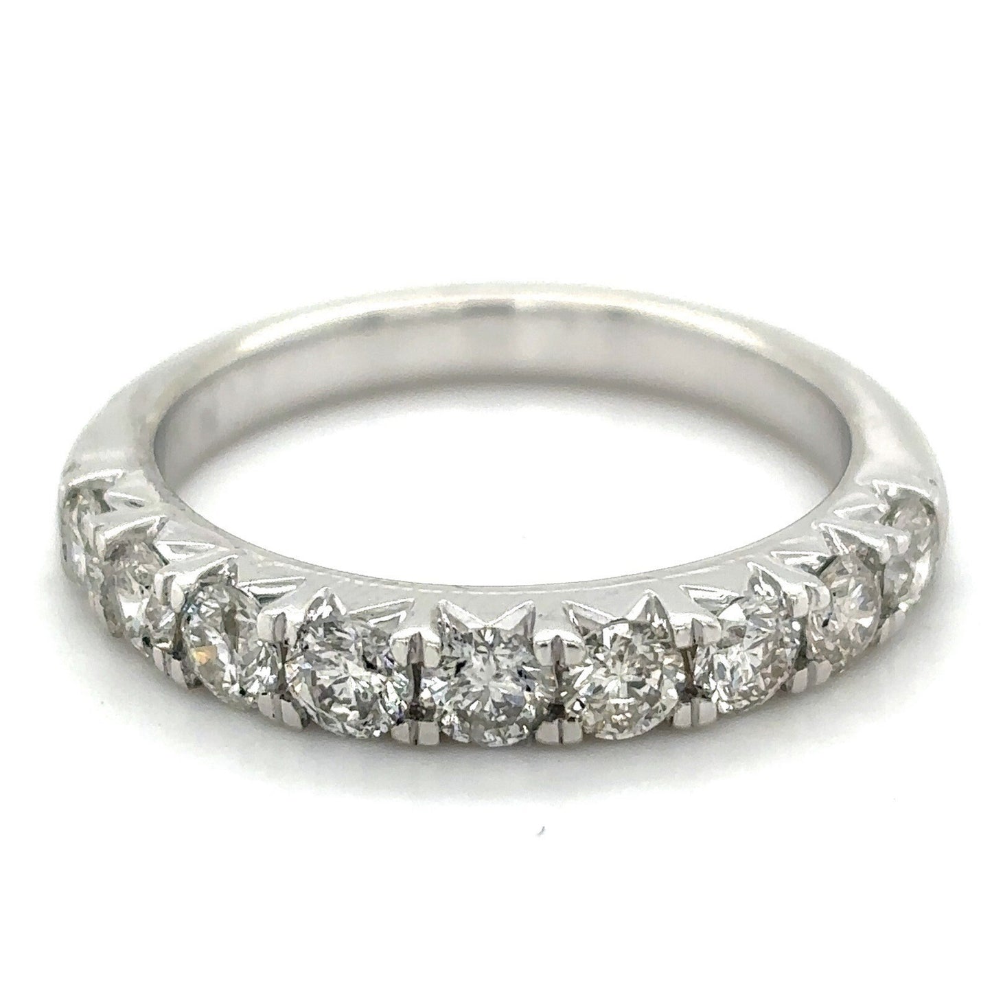 10K White Gold 7/8 Diamond Band Ring 3.4g Size 6.75