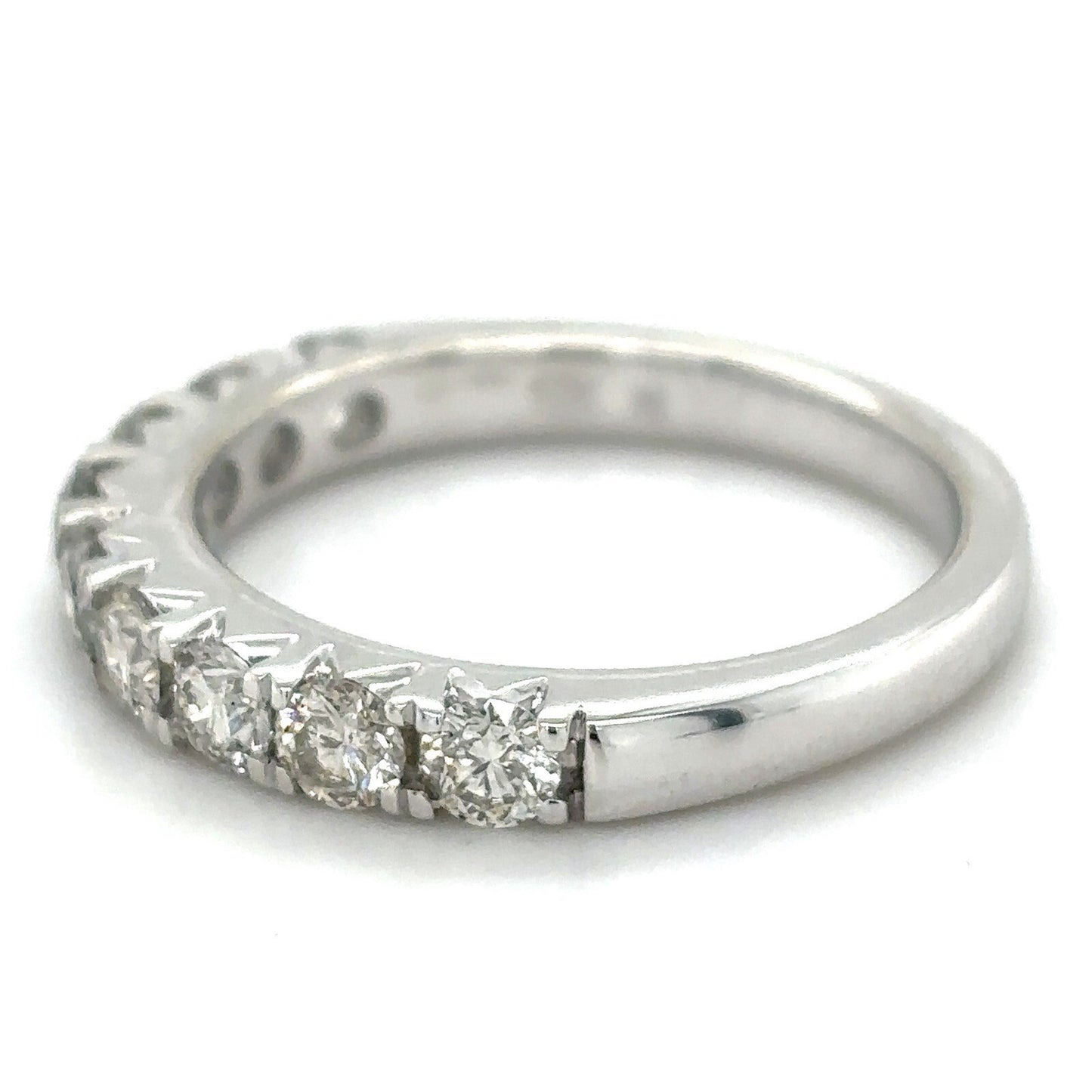 10K White Gold 7/8 Diamond Band Ring 3.4g Size 6.75