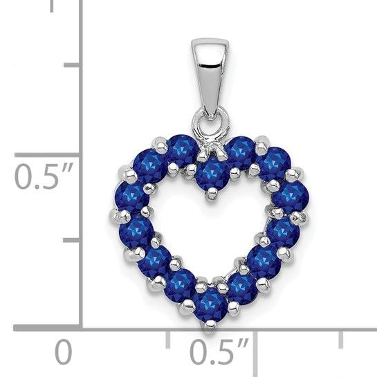 Sterling Silver Sapphire Heart Pendant