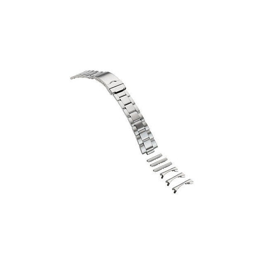 Mens Stainless Steel Multi-Piece Link Watch Band 18-22mm Adjustable Width Durable Metal Strap