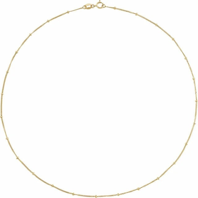 14K Yellow Gold-Filled 1.1 Mm Rolo 18" Chain With Spring Ring Clasp