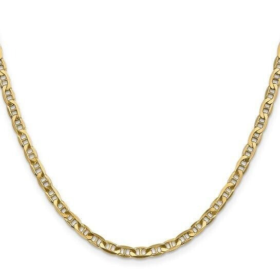Leslies 10K Yellow Gold Concave Anchor Chain Necklace 24 Inch 3.75mm