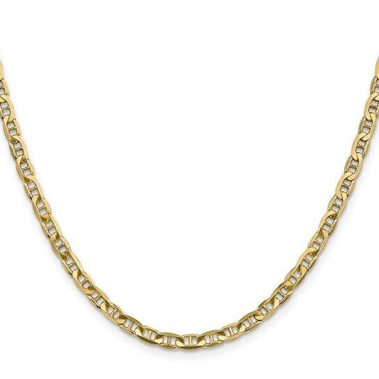 Leslies 10K Yellow Gold Concave Anchor Chain Necklace 24 Inch 3.75mm