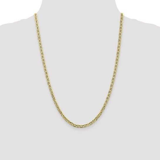 Leslies 10K Yellow Gold Concave Anchor Chain Necklace 24 Inch 3.75mm