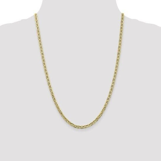 Leslies 10K Yellow Gold Concave Anchor Chain Necklace 24 Inch 3.75mm