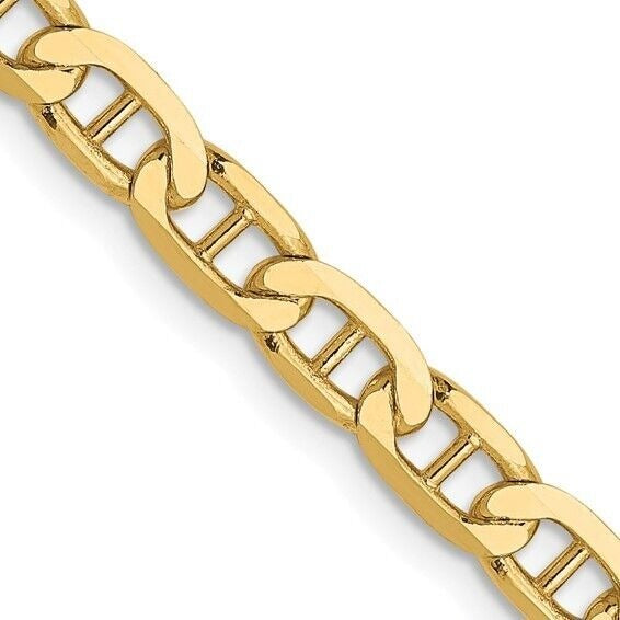 Leslies 10K Yellow Gold Concave Anchor Chain Necklace 24 Inch 3.75mm