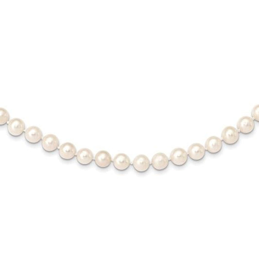 14k 7-8mm White Near Round Freshwater Cultured Pearl 18 inch Necklace