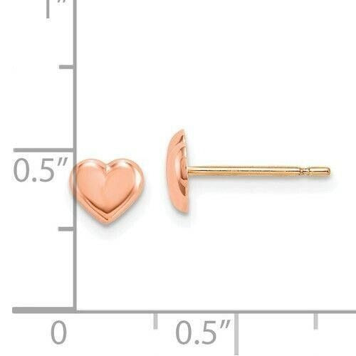 14k Madi K Rose Gold Heart Post Earrings