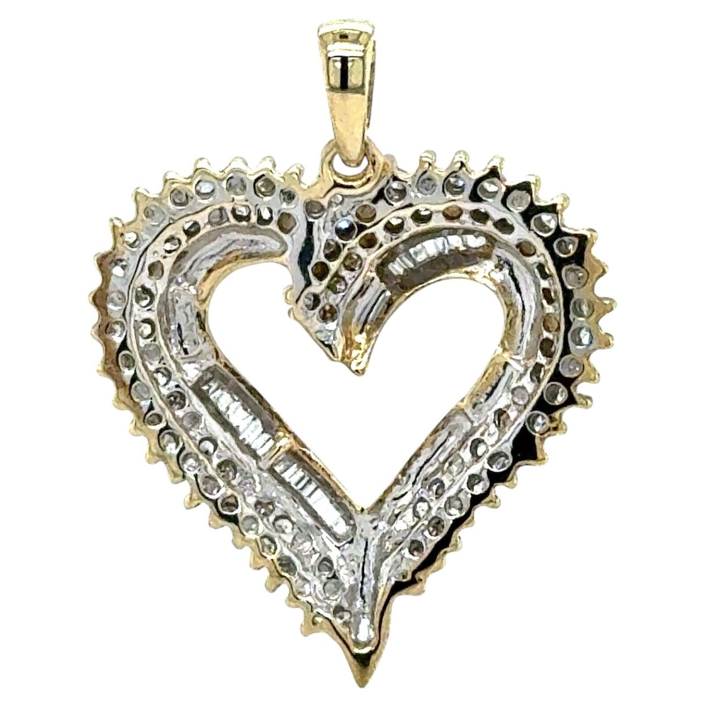 1/2ctw Diamond 10k Yellow Gold Heart Pendant 4.5g