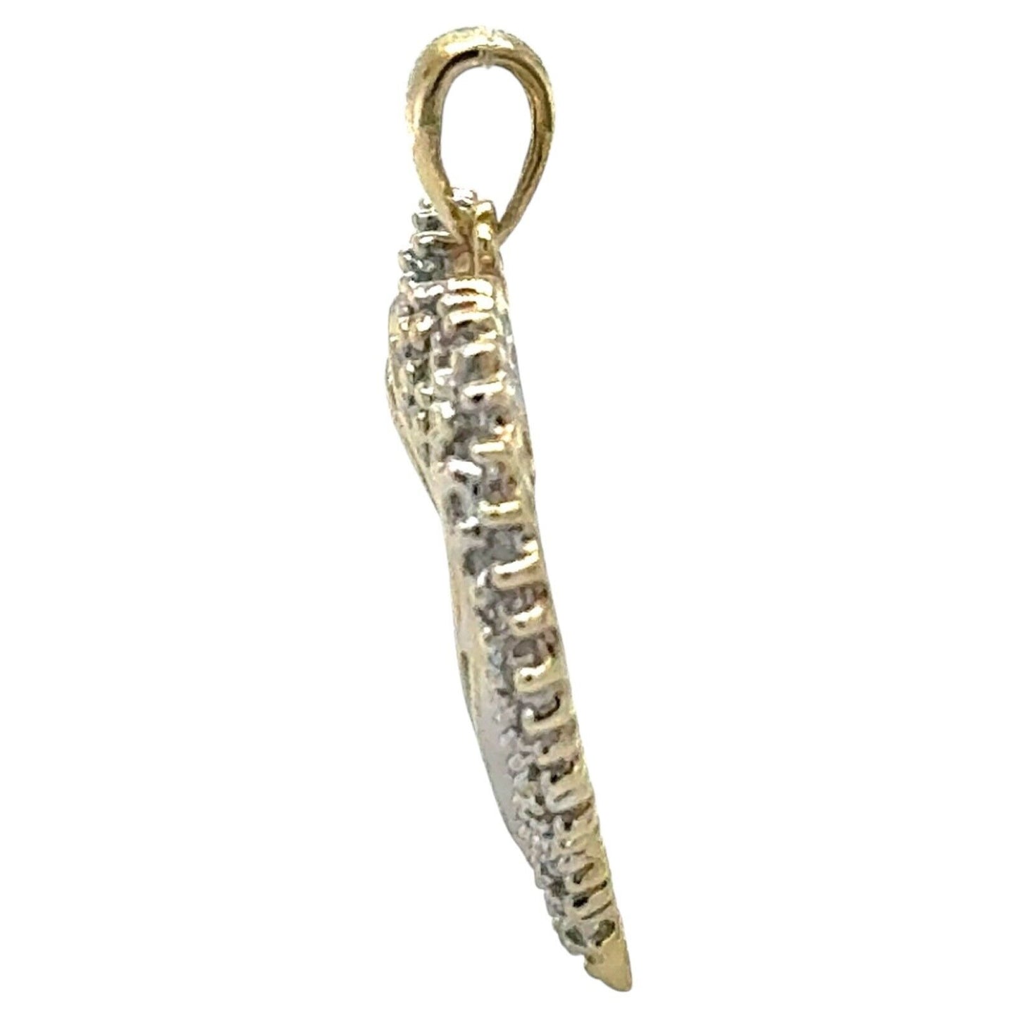 1/2ctw Diamond 10k Yellow Gold Heart Pendant 4.5g