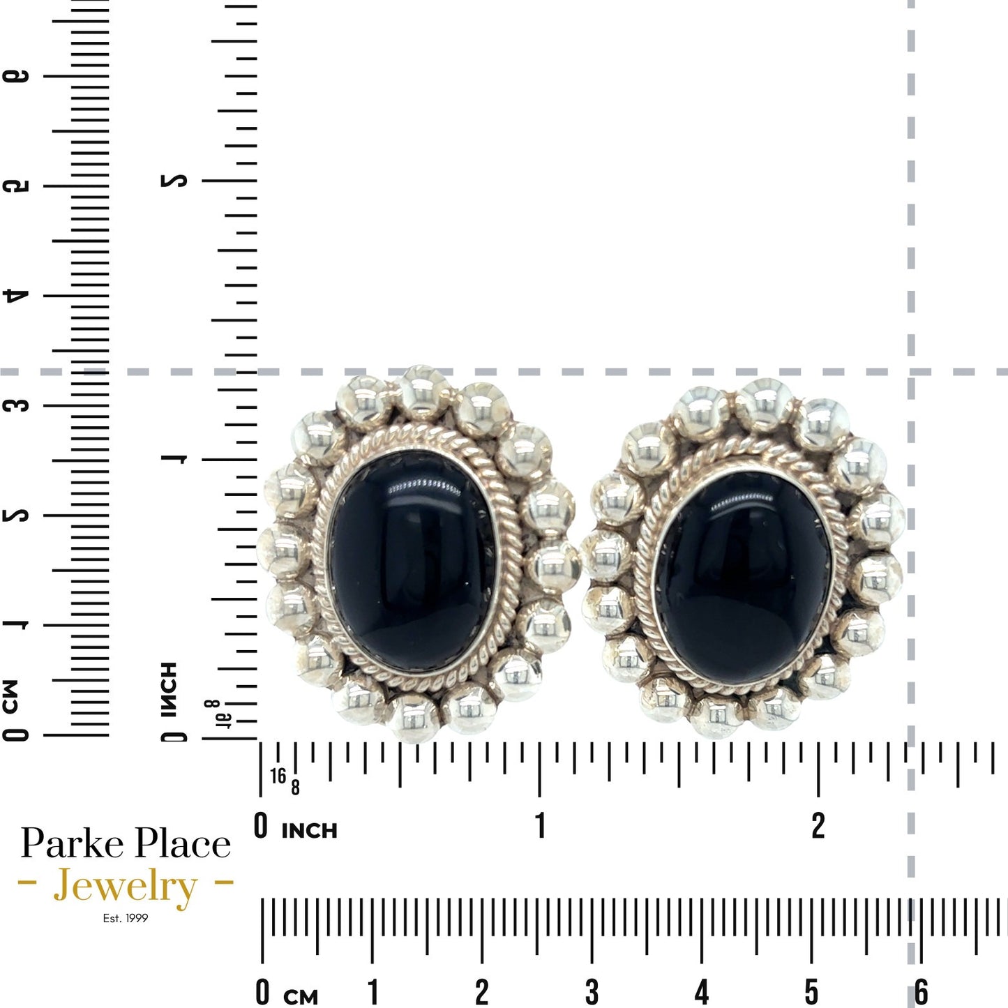 .925 Sterling Silver Onyx Earrings 21.0g