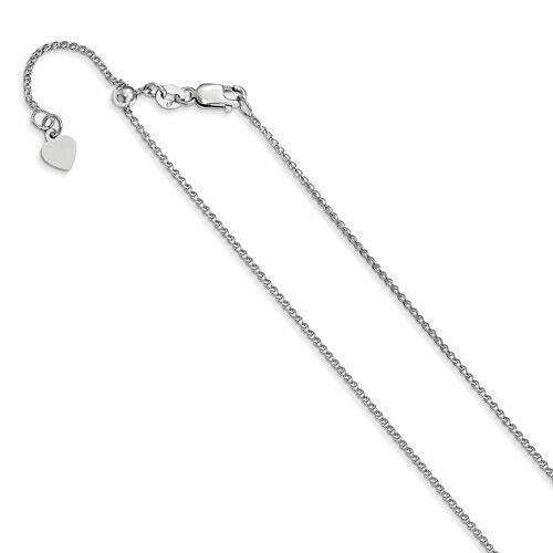 Leslie's 14K White Gold Adjustable 1.2mm Double Curb Chain