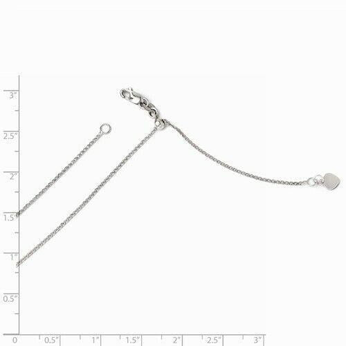 Leslie's 14K White Gold Adjustable 1.2mm Double Curb Chain