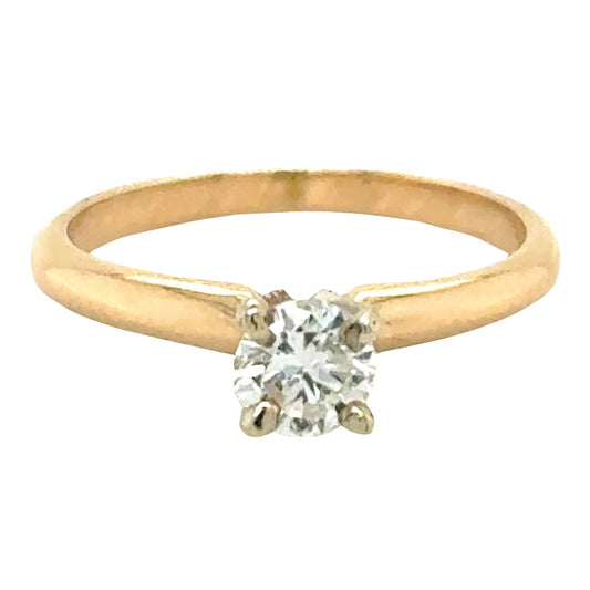 0.39ct Diamond Solitaire 14k Yellow Gold Engagement Ring 1.9g Size 4.75