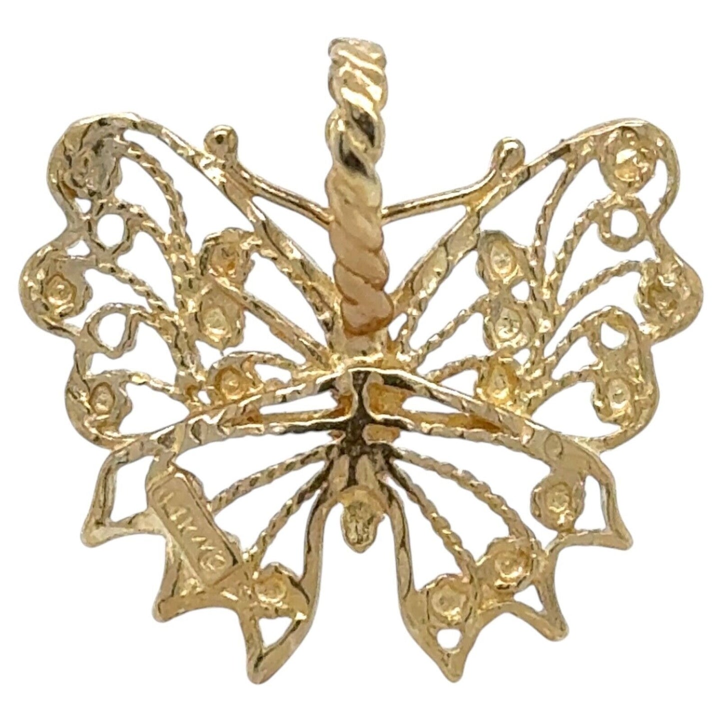 Butterfly 14k Yellow Gold Pendant Charm 2.7g