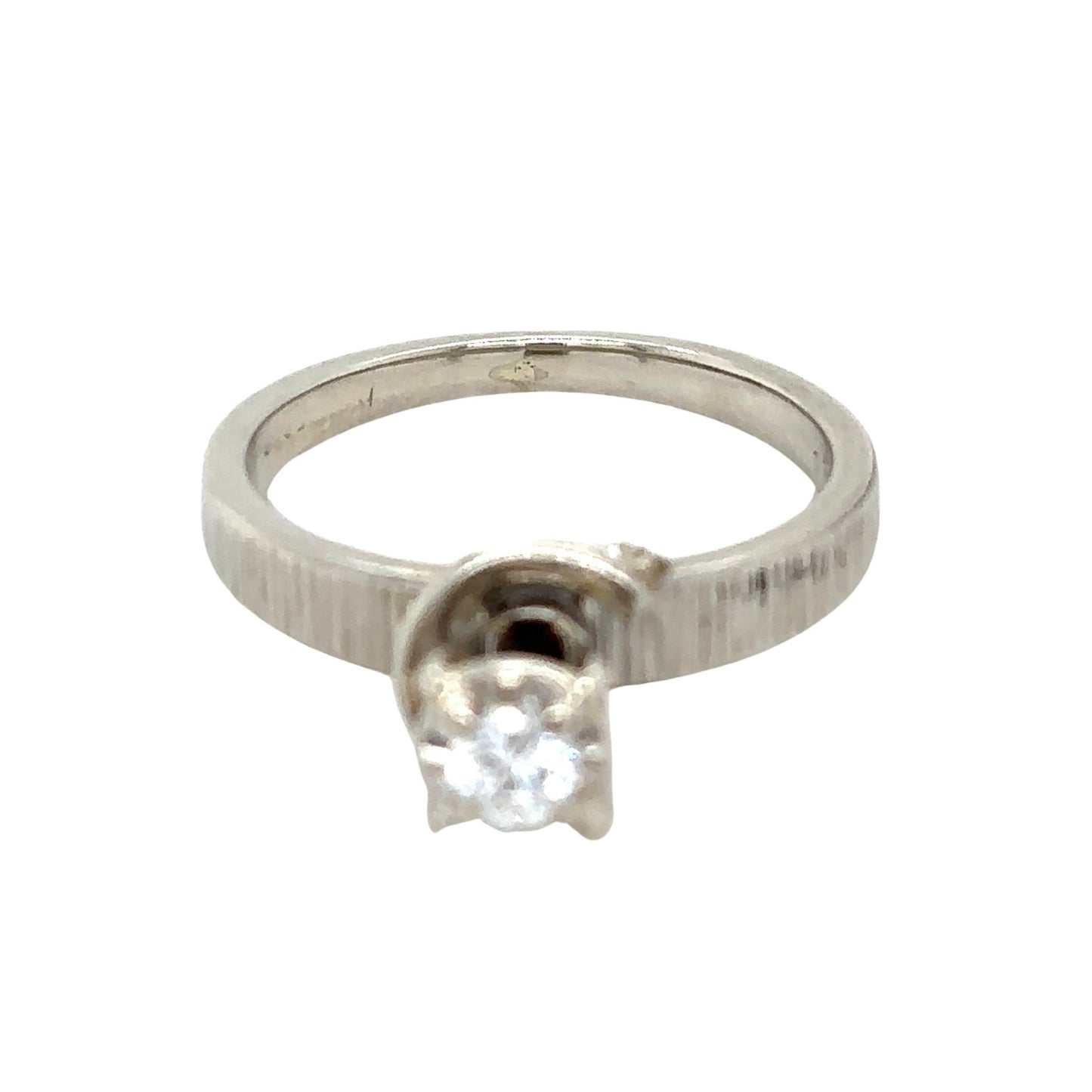 1/5ct Diamond Solitaire 14k White Gold Size 5.5 Engagement Ring 3.4g