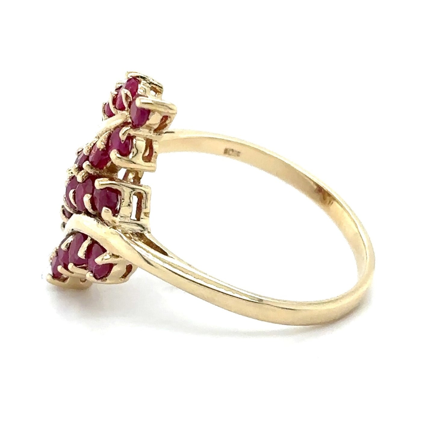10k Yellow Gold Ruby Cluster Ring 3.9g Size 9.75