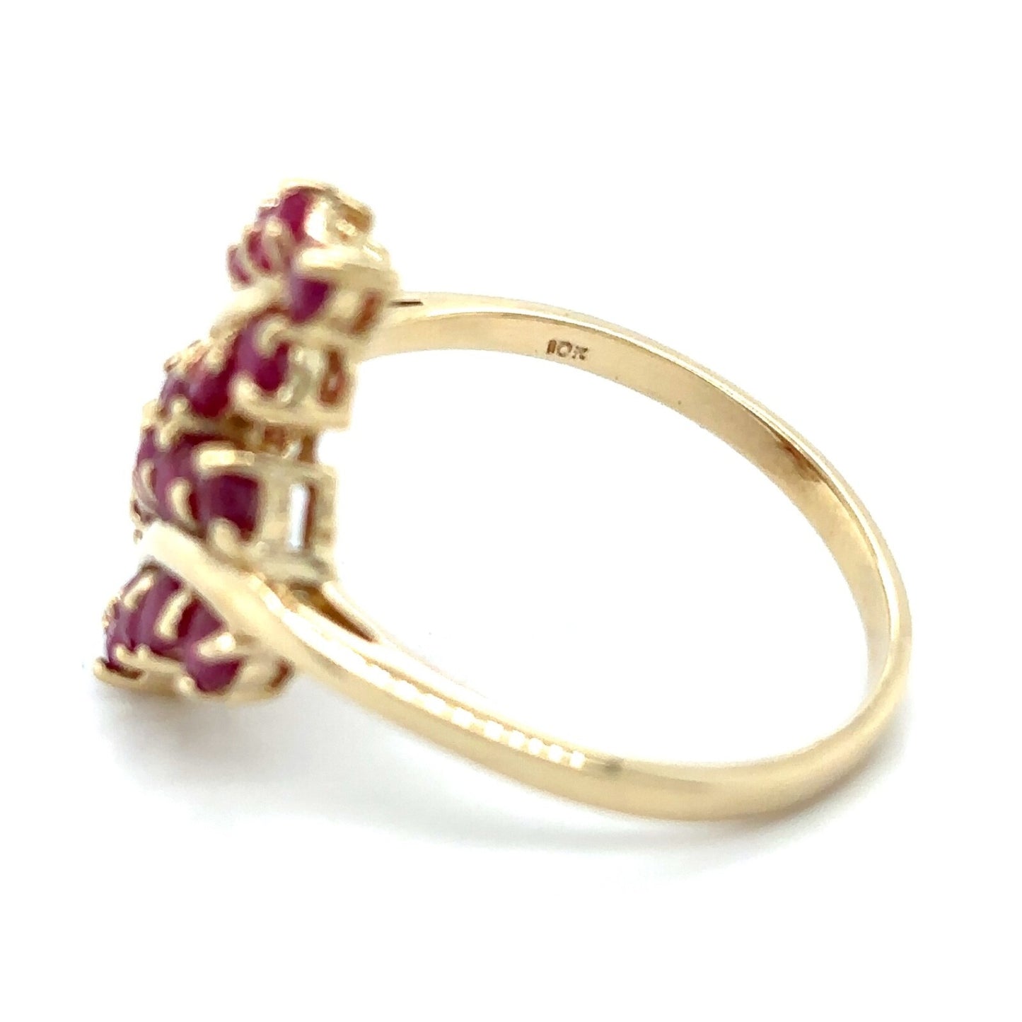 10k Yellow Gold Ruby Cluster Ring 3.9g Size 9.75