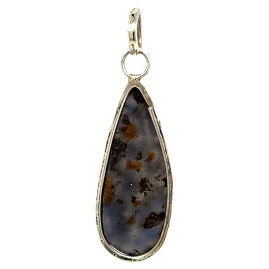 Multicolor Druzy Quartz Solitaire Sterling Silver Pendant 7.4g