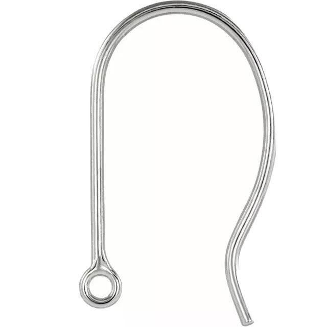 1 Single 14K White Gold 14.5 x 8.5 mm French Wire Earring Top